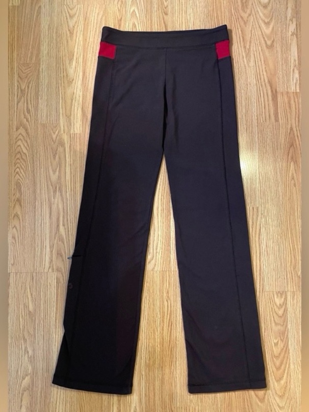 Sz M Tuff Athletics Chocolate Brown and Red Leggings - Picture 3 of 6